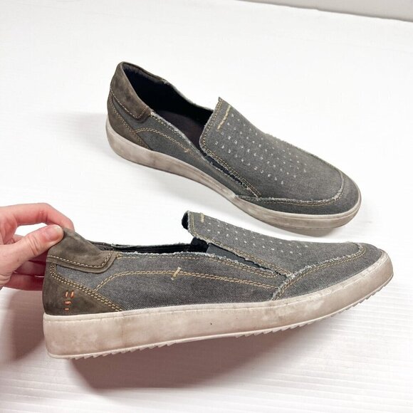 Roan by BEDSTU Gray Casual Kayson Leather Slip On Canvas Shoes Mens Size 10.5 - Picture 6 of 11